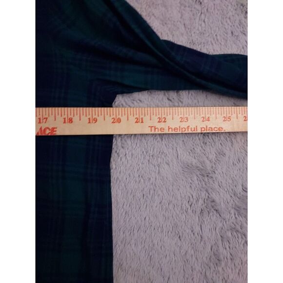Vineyard Vines Shirt Womens sz 4 100% Rayon Performance Tartan Plaid Blue Green - Picture 8 of 10
